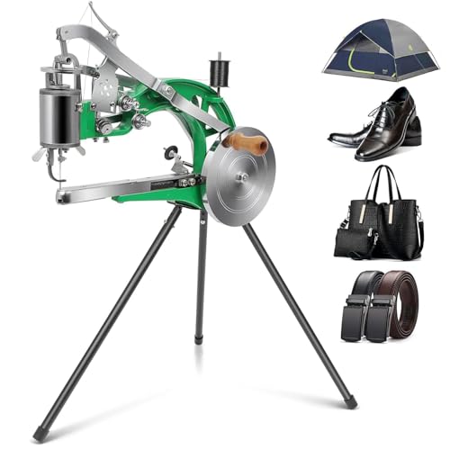 Leather Sewing Machine, Cobbler Sewing machine, Shoe Repair Manual Cobbler Stitching Mending Sewing Machine for Leather with Dual Cotton Nylon Line Canvas for Shoes Bags and Coats Belt
