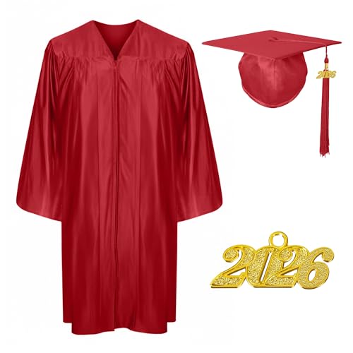 Image of Shiny Preschool Kindergarten Graduation Cap Gown Set for Kids With 2026 2025 Tassel Charm