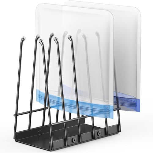 Reusable Bags Drying Rack, Foldable Plastic Bags Dryer for Ziplock Lerine Silicone Gallon, Snack, Sandwich Storage Bags, Black