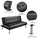 Yaheetech Couch Schlafsofa Klappbett Bettsofa Klappsofa Gästebett Rückenlehne neigbar 105°/140°/180°, 166,5 x 94 x 40 cm, 350 KG belastbar, schwarz