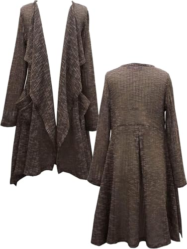 Big Girls Tween Fashion Long Cardigan Sweater/Duster, Brown 10