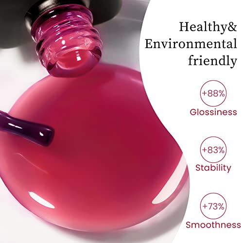 Megior Gel Nail Polish - 15Ml Jelly Plum Gel Polish Translucent Nail Polish Gel Soak Off U V Gel Polish Neutral Gel Polish For Nail Art Manicure Diy At Home 0.5 Fl Oz #TOP2