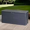 Cassapanca Da Esterno 280 Litri Effetto Legno - In Resina Antracite, 117x45x56cm, UV Resistente - Foto 7