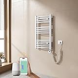 EMKE Radiador Toallero Eléctrico para Baño,75 x 40 cm, Secatoallas eléctrico con WiFi termostato, 250 vatios (Blanco),Toallero Electrico Baño