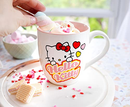 Silver Buffalo Sanrio Hello Kitty Hearts Ceramic Mug | Bpa-Free Coffee Cup For Espresso, Tea | Holds 18 Ounces #TOP6