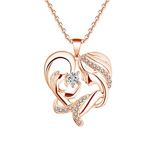 Collier 18K Mère de Cœur pendentif enfants pour femme tendance