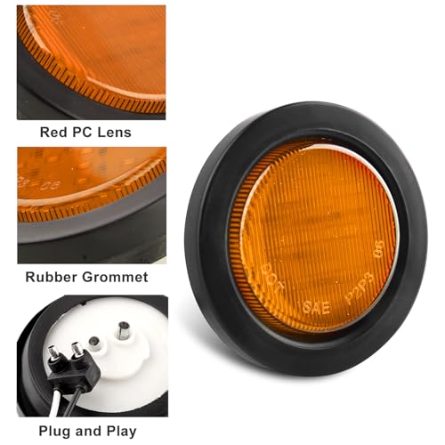 Partswcgg 5Amber + 5Red 2.5" Inch Round Led Trailer Marker Clearance Lights by Partswcgg - Used condition - Image 5