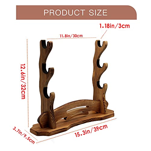 Bijun Sword Stand Katana Holder, Samurai Sword Stand Display Stand Katana Stand Samurai Sword Holder Stand Rack Display Wall Mounted Hook For Katana Wakizashi Tanto Support All Swords (3 Tiers) #TOP1
