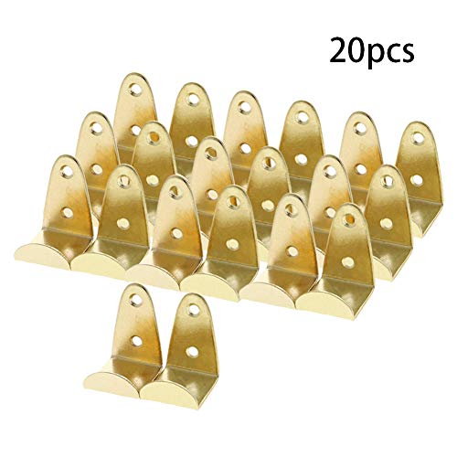 Image of MroMax Picture Photo Frame with Hook Metal Brace Bracket Hanger Gold Tone 30 x 26 x 37mm /1.18 x 1.02 x 1.46-inch (L x W x H) Small 20pcs