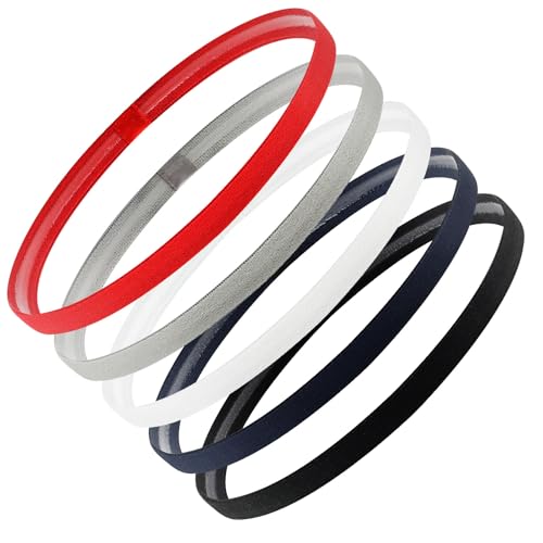 Tumurup Sportiva Fascia Capelli, 6 Pezzi Fascia Elastico Capelli Uomo e Donna Fasce Sport Elastiche Antiscivolo Fascette Capelli per Bambino, Bambina per Basket Jogging Tennis