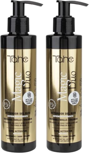 Tahe Magic Duo de doble función Activador del rizo/Alisado Antiencrespamiento, protección, nutrición y anti-frizz, 200 ml (Paquete de 2)