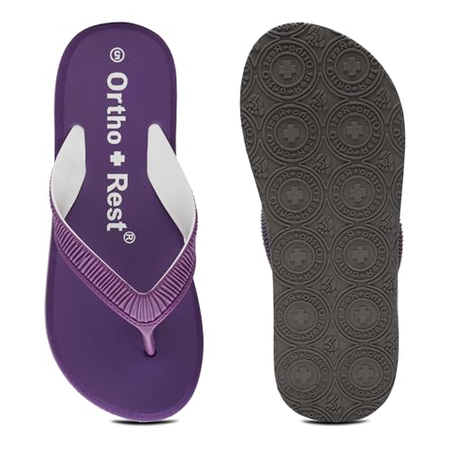 Image of Ortho + Rest Doctor Slippers for Women Orthopedic Non Slip Lightweight Comfortable Flat Casual Stylish Dr Chappals and House Flip flops For Ladies and Girl's