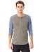 Alternative Men's 3/4 Raglan Henley, Eco Green/Eco Pacific Blue, M