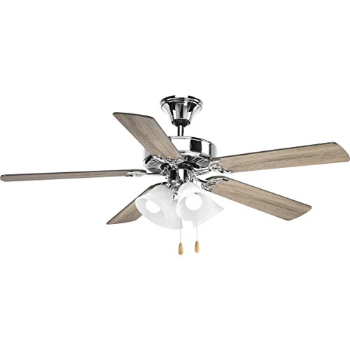 Progress Lighting 4-Light Ceiling Fan Light Kit for AirPro Collection Ceiling Fans, Transitional Style, Includes 4 LED Light Bulbs, Polished Chrome by Progress Lighting - Image 3