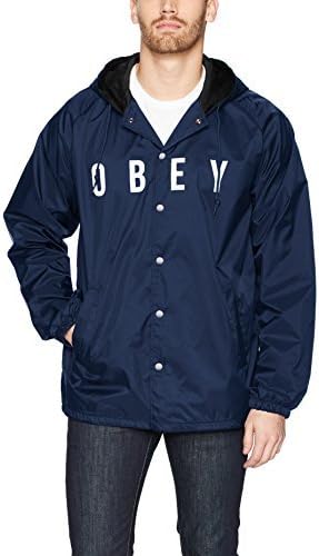 Obey Men's Anyway Hooded Coaches Jacket 