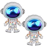 2 Pcs Astronauts Shaped Big Mylar Foil Balloon Universe Space Theme Birthday Party Decorations