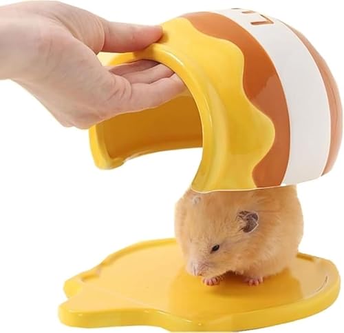 KryZaroハムスター・ミツバチ用陶器ひんやりハウス夏冷房対策 水洗い OK 装飾兼用 小動物ペット涼しい隠れ家 ペット用品