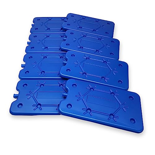 ToCi Juego de 8 acumuladores de frío de 400 ml Cada uno | 8 acumuladores de frío Azules Planos para Bolsa Nevera o Nevera | acumuladores de frío Delgados extraplanos | Almohadillas de refrigeración