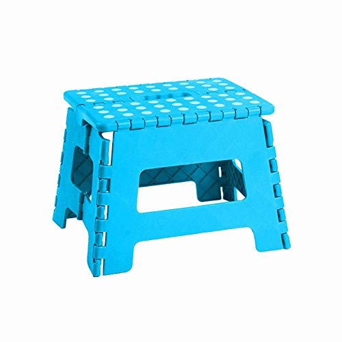 Taburete plegable portátil con superficie antideslizante mini alza azul ZZ