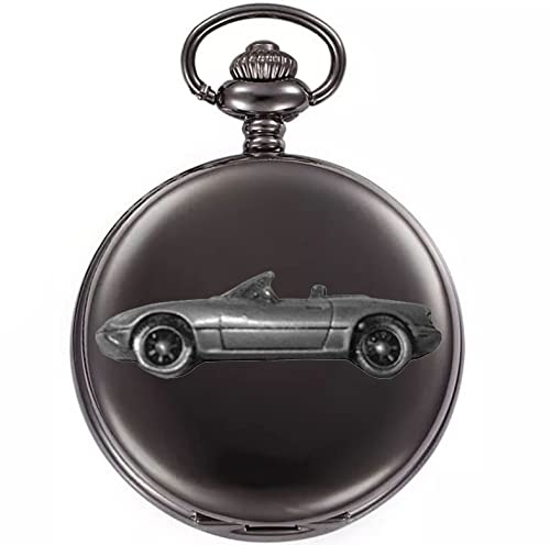Montre gousset homme style vintage auto MX 5 Miata boîtier noir ref123