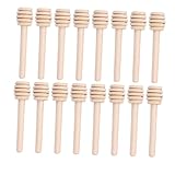 FUNOMOCYA 24pcs Wooden Honey Dippers Set Large Groove Design for Easy Honey Access Wooden Stirrer Sticks for Honey Pot Jam Syrup Stirring for Bakers Beekeepers