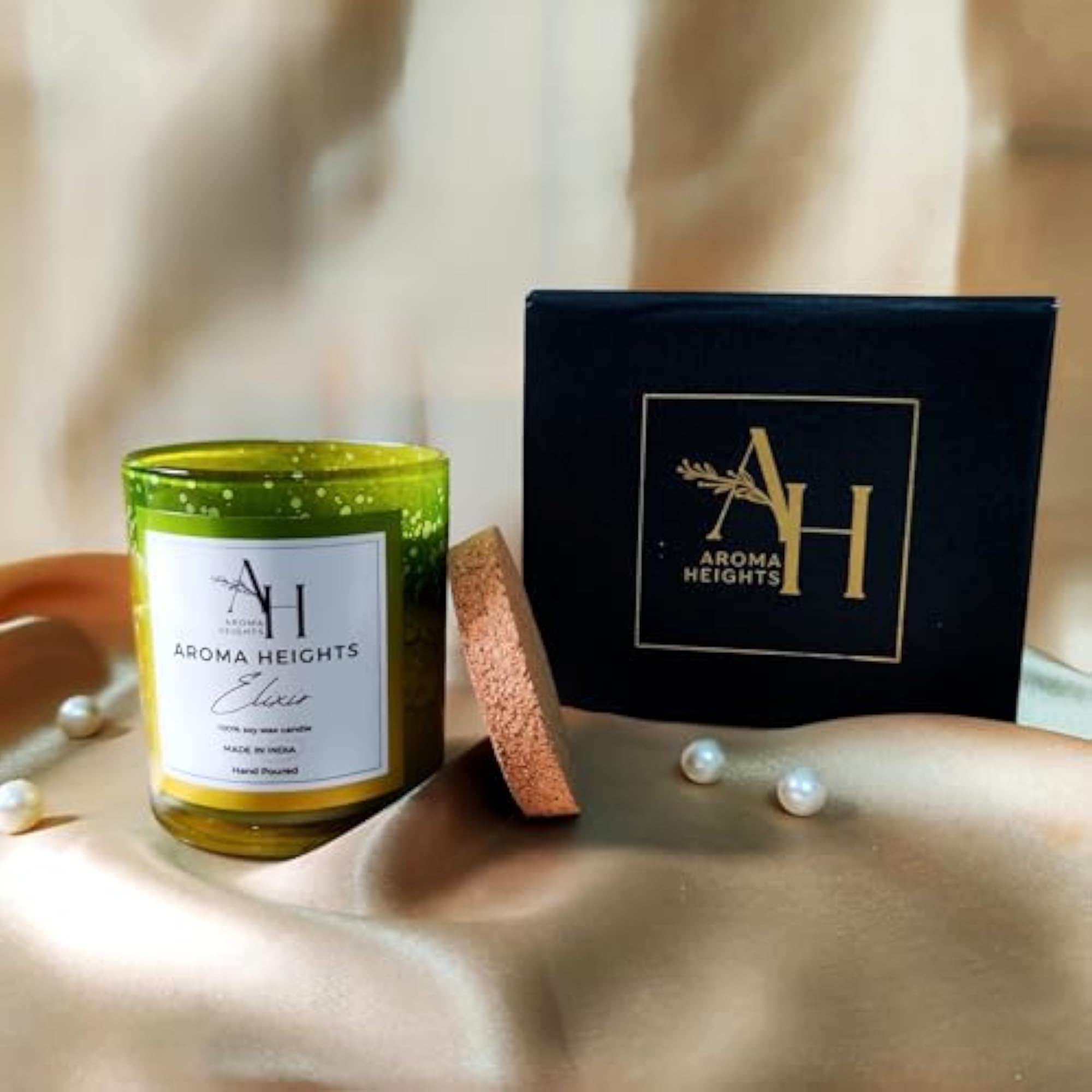 Luxury Elixir Lemongrass Scented Candle in Marble Print Jar