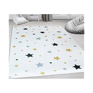 Mani TEXTILE TPS_ETOITRICO_100 Teppich, Polyester, Weiß, 100 x 150