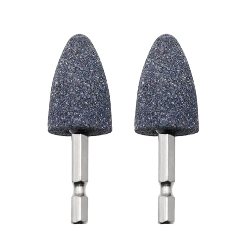 2 pietre rotanti per smerigliatura con gambo esagonale da 1/4, testa per affilare mola, punte per trapano elettrico, punta di macinazione montata su pietra abrasiva per trapano per utensili rotanti
