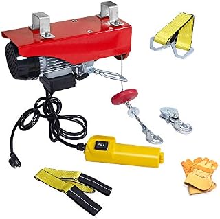 AC-DK 110V Electric Winch 440 lb Crane Lift Garage Electric Hoist Ceiling Pulley