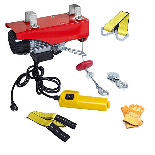 AC-DK 110V Electric Winch 440 lb Crane Lift Garage Electric Hoist Ceiling Pulley
