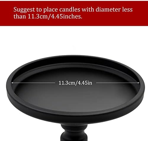 Farm & Ranch Set of 3 Black Metal Candle Holders, Pillar Decorative Holder for Wedding Decor, Dining Table Centerpieces