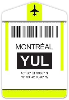 Squiddy Montreal Quebec Canada Airport Code YUL Travel Luggage Tag - Vinyl Sticker Decal for Phone, Laptop, Water Bottle (3" high)