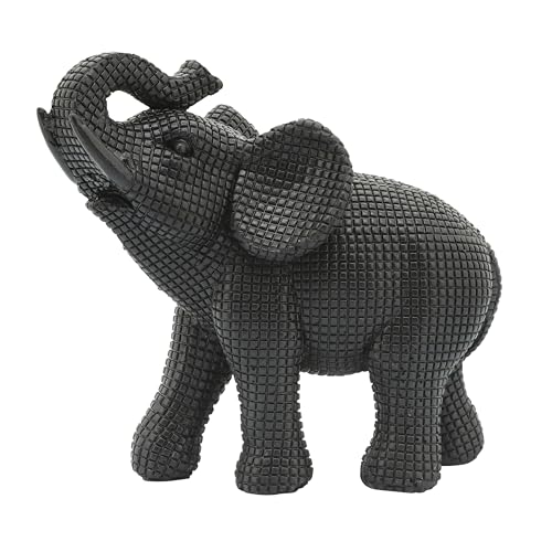 Figura decorativa de elefante en resina negra 7 pulgadas miniatura 1