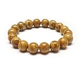 Plusieurs tailles disponibles Bracelet en BOIS FOSSILE de qualité A - Perles rondes de 10mm- Pierre naturelle - Bijou Artisanal (14cm)