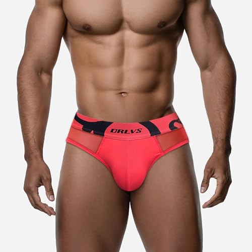 Men's Ice Silk Mesh Briefs Underwear Low Rise Bikini Panties Breathable Convex Underpants2