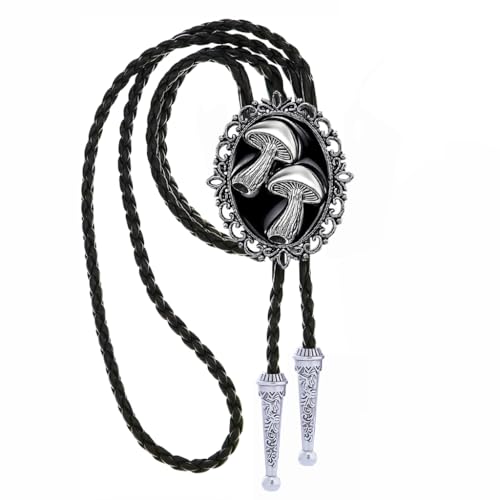 Image of Jeilwiy Bolo Tie for Men Western Cowboy Tie Necklace Gold Bolo Tie Leather Necktie Halloween Tie Accessories for Women