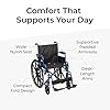 Drive Medical Blue Streak Lightweight Wheelchair - Portable Folding Mobility Aid - Swing-Away Footrests - Desk Arms - Durable Steel Frame - Easy Transport & Storage - 18-Inch Seat