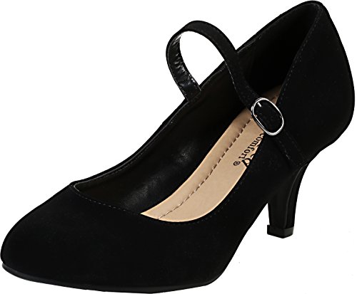 City Classified Comfort Women's Kirk Mary Jane High Heel,Black Nu,9