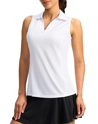 G Gradual Women's Golf Shirt Sleeveless Lightweight V Neck Tennis