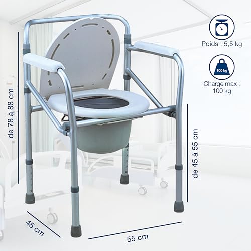 GIMA - Comoda WC per doccia, adatta anche come rialzo per WC, 27759 - 4