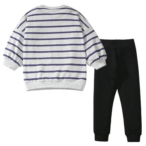 Image of HILEELANG Toddler Girl Fall Outfits Clothing Pants Set Sweatshirt Cotton Strench Leggings Playwear Sets 2pc