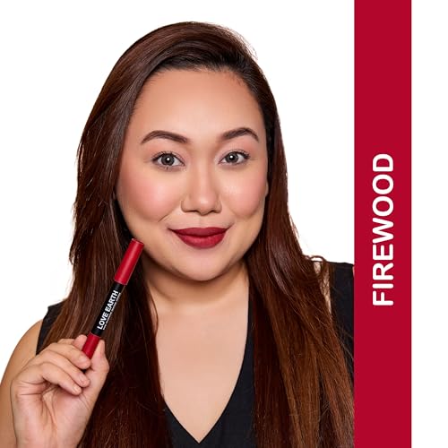 Image of Love Earth Non-Transfer Crayon Lipstick-Firewood | Lightweight & Longlasting, Smudge Proof, Transferproof, Matte | Up to 12 Hours Stay - 3.5g