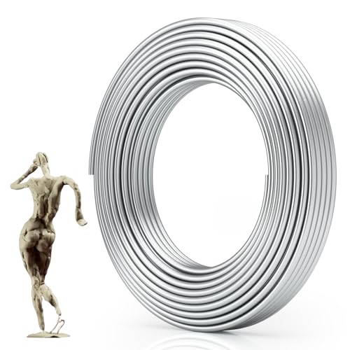 RASKOO 55FT 9 Gauge(3mm) Bendable and Strong Craft Wire Flexible Aluminum Armature Wire for Sculpting Crafts DIY Projects Bonsai Tree Easy to Cut