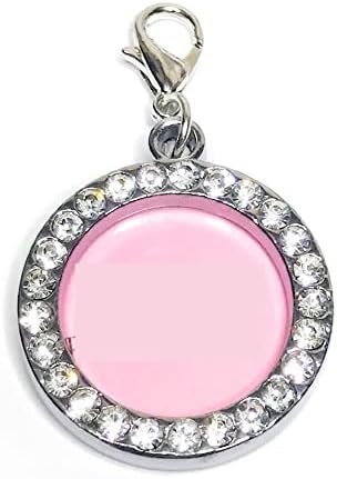 AMZ BEADS - Bridal Wedding Bouquet Memorial Family Silver Round Rhinestone Crystal Double-Sided Picture Photo Frame Jewelry Making DIY Craft Charms (5)
