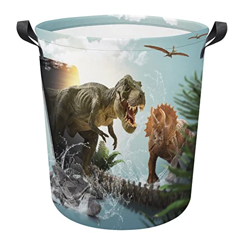MEIKKO 3D Dinosaur Laundry Basket Waterproof Laundry Hamper Storage Basket Organizer for Clothes,Toys,Bedroom,Bathroom