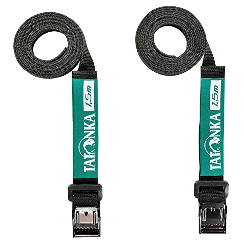 Tatonka Packriemen Easy Strap 18mm / 1,5m (2 Stück) - Zwei Spanngurte mit Metallschließe - 1,8 cm breit und 150 cm lang - Zur Volumenregulierung oder zum Befestigen von Ausrüstung