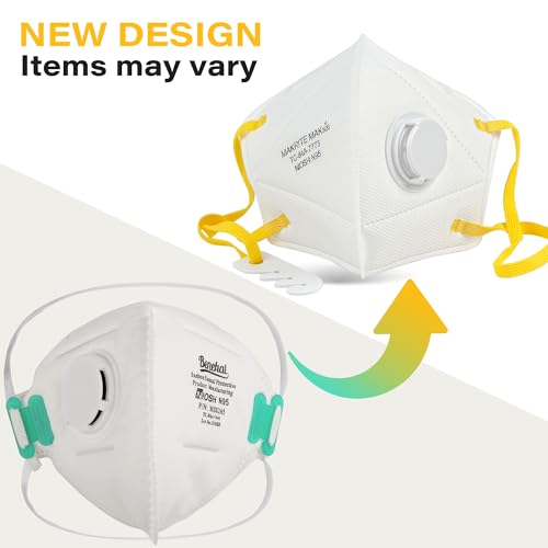 Lotfancy Niosh N95 Mask, 10Pcs Particulate Respirator With Breathing Valve, N95 Face Mask For Construction, Cleaning, Disposable Air Filter Masks Against Dust, Pollution thumb #1