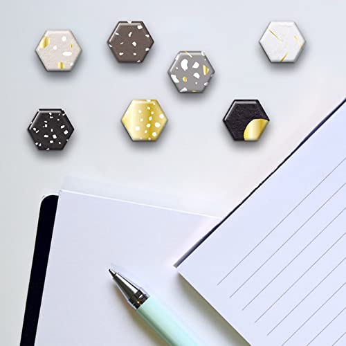 Laywvco 30Pcs Hexagon Fridge Magnets Colorful Refrigerator Magnets Cute Locker Magnets Decorative Whiteboard Magnets Glass Magnets - Image 4