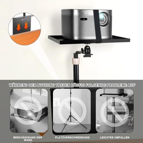Soporte universal para proyector extensible de pared con bandeja y cabezal giratorio ajustable 5