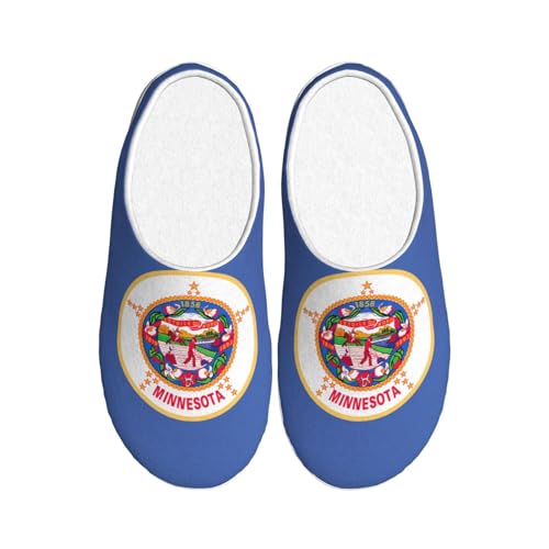 Pantoufles EdWal Minnesota en peluche d'hiver pour homme et femme, Noir, 39 EU